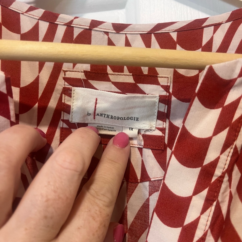 Anthropologie Red and White Printed Maxi Dress - Picture 5 of 5